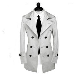 Men's Trench Coats Sexy Coat Men Overcoat Long Sleeve Mens Clothing Business Designer Slim Grey S - 9XL