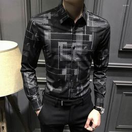 Men's Casual Shirts Men Shirt Long Sleeve Spring And Autumn Korean Fashion Plaid Blouses Handsome Slim Fit Jacket Clothing