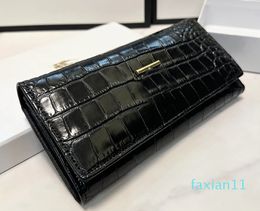 Handbag Coin Purse Fashion Multi Card Slot Card Holder Bag Plaid Grain Crocodile Patent Leather Gold Metal Buckle Internal Zipper Women Bags