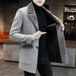 Men's Wool Blends Autumn Winter Coats Men Korean Woollen Slim Fit Long Jacket Male Casual Windbreaker Coat High Quality Big Size Clothing 230927