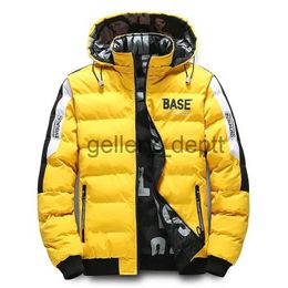 Men's Jackets Men Autumn Winter Cotton Jacket Warm Comfortable Padded Thickened Down Jacket 2023 New Double-Sided Clothes Removable Cap M-5XL J230928