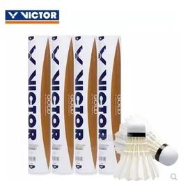 Balls VICTOR NO1 Victor Glod Top class duck feather badminton shuttlecock 12 pcsdozen for competition 5dozenlot 230927