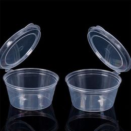 Storage Box Case Disposable Plastic Sauce Cup With Lid Takeaway Sauce Cup Containers Kitchen Organiser yq00686300S
