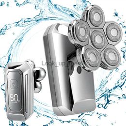 Electric Shaver 6 In 1 Men's 4D Electric Shaver Rechargeable 6 Floating Heads Beard Nose Ear Hair Trimmer Bald Head For Men Razor Clipper Face YQ230928