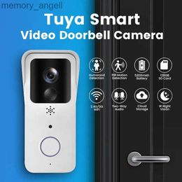 Doorbells Tuya Smart Video Doorbell 5G 2.4G WiFi Outdoor Door bell Waterproof IP65 Battery Intercom Smart Life Wireless doorbell Camera YQ230928