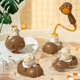 Baby Bath Toys Baby Bath Toys for Kids Spray Water Shower Summer Pool Bathtub Tub Water Toys Sucker Bath Toys Baby Bear Electric Sprinkler Toy 230928