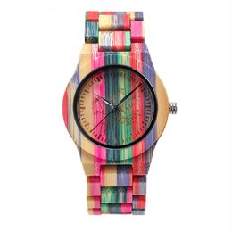 SHIFENMEI Watch Colourful Bamboo Fashionable Atmosphere Exquisite Glass Watches Natural Ecology Delicate Buckle Simple Quartz Wrist285m