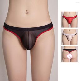 Underpants Men Sexy Brief See Through Big Pouch U Convex Panties Super-thin Sheer Lingerie Low Rise Underwear Breathable Elasticity Thong