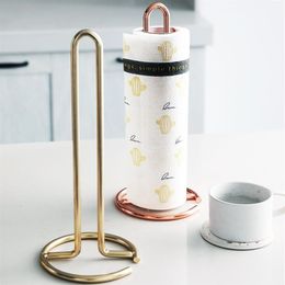 Stainless Steel Kitchen Roll Paper Towel Holder Bathroom Tissue Stand Rose Gold Napkins Rack Home Kitchen Storage Accessories C101282K