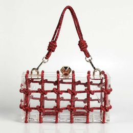 bottegaa vendetta Dopamine New Top-quality Colorful bottegga Acrylic 2023 Bag Summer Transparent Rhinestone Evening Package Chain Bar Womens Bag 230928