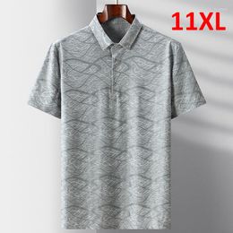 Men's Polos 2023 Summer Polo Shirts Men Fashion Casual 10XL 11XL Plus Size Shirt Male Big Breathable