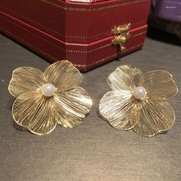 Stud Earrings Bilincolo Golden Color Flower Earring For Women