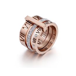 Luxurious Designer for Woman Ring Zirconia Engagement Titanium Steel Love Wedding Rings Silver Rose Gold Fashion Jewellery Gifts Wom264V