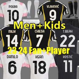 23 24 VLAHOVIC CHIESA MILIK McKENNIE Soccer Jerseys POGBA Men Kids Set BONUCCI Football Shirts Kit DI MARIA Uniform Kostic Fagioli Danilo Maglie Da Calcio