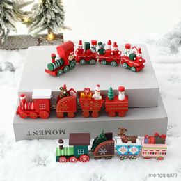 Christmas Decorations Wooden Train Christmas Ornament Merry Christmas Decoration For Home Table Xmas Gifts Natal Navidad Happy New Year