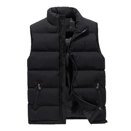 Men's Vests 3607 Black Blue Green Autumn Winter Vest Coat Men Warm Slim Plus Size Jacket Stand Collar Sleeveless Bodywarmer 230927