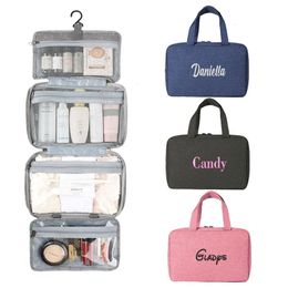 Cosmetic Bags Cases Personalised Travel Waterproof Folding Dry And Wet Separation Wash Bag Custom Embroidered Storage Bbag Can Be Hung 230927