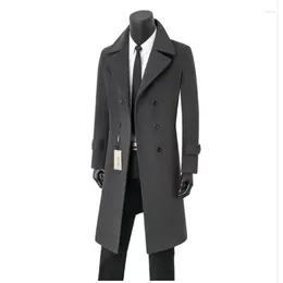 Men's Trench Coats Coat Arrival Men Long Section Business Fashion Casual High Qualtiy Wool Double Breasted Overcoat Plus Size