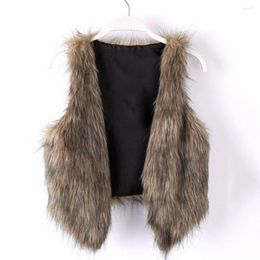 Women's Vests Women Fall Waistcoat Stylish Faux Leather Fur Sleeveless Vest Cosy V Neck For Fall/winter Outerwear Fashion