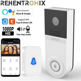 Doorbells TUYA WiFi Video Doorbell Smart Home Intercom Door bell Camera Outdoor Wireless Security WiFi Video Call Doorbell Alexa YQ230928