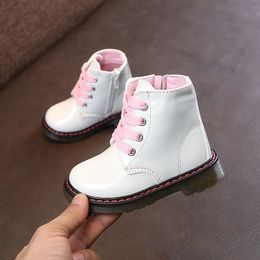 Boots Boat Autumn Girls Boots Fashion Patent Leather Princess Kids Shoes Soft Sole Comfortable Ankle Boots Boys Waterproof Snow Boots 230927