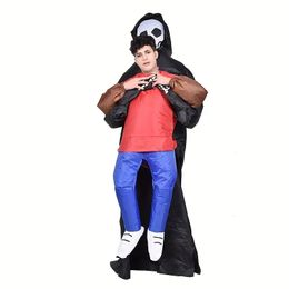 1pc, Death Holding Inflatable Suit, Halloween Event Costumes, Disruptive Holiday Attire Without Giving Candy, Terrifying And Fun Clothing,