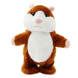 Intelligence toys Kawai18cm Talking Hamster Mouse Pet Plush Toy Cute Speak Communication Sound Record Educational for Children Gifts 230928