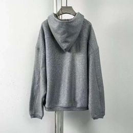 2023 Fall 100% Cotton Women Fleece Hoodies Grey Fashion Causual Sport shirts with Drawstring Streetwear Hoody Sportwear