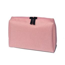 5pcs Cosmetic Bags Women Brief Oxford Plain Large Capacity Waterproof Protable Storage Bag Mix Colour