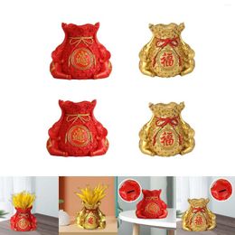 Vasi in resina a forma di borsa per soldi, statua, ornamenti da tavolo per l'home office, leggero regalo per l'anno cinese, squisito aspetto creativo
