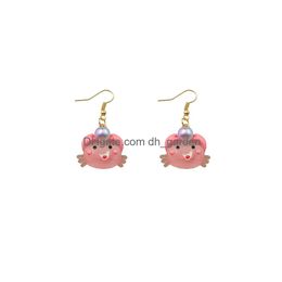 Stick Cartoon Drop Earrings Snail Dolphin Costume Trendy Style Children Girl Jewellery Delivery Smtcp