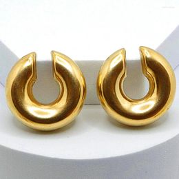 Hoop Earrings 1 Pair Exquisite Copper Fashion Earring Temperament Chunky Advanced Personality Girl's Party
