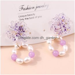 Stick 2022 New Fashion Purple Flower Sunglasses Duck Butterfly Starfish Mermaid Dangle Earrings For Women Holiday Jewelry Gifts Drop D Smtar