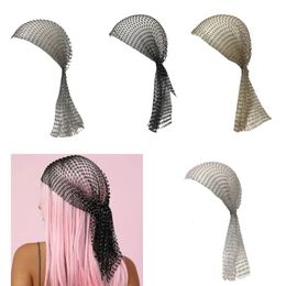 Hair Clips Barrettes Turban Hat Bling HeadScarf HeadWrap HaloTurban Fishnet Bandana Pirate D19 22 Dropsh 230928