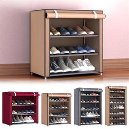Multi Tiers Dust Proof Portable Steel Stackable Storage Non-Woven Fabric Shoe Stands Organiser Closet Home Holder Shelf Cabinet 20260g