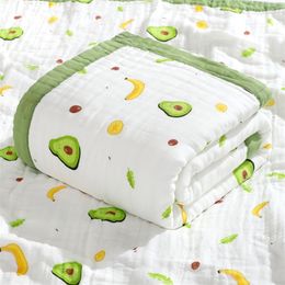 Blankets Swaddling Breathable Gauze Swaddle Wrap 6 Layers 100% Cotton Infant Kids Bath Towel Unicorn Kawaii Blanket 230923