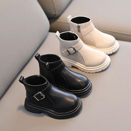 Botas menina bota estilo britânico cor sólida clássico tornozelo botas para meninos crianças antiderrapante plataforma botas criança tênis tornozelo bota 230927