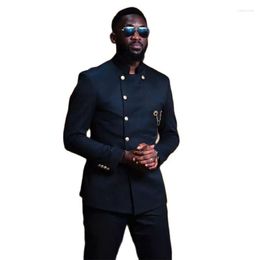 Men's Suits High Quality Black Blazer Trousers Men Wedding Slim Fit Male Tuxedos Double Breasted Casual Wear Prom For Groom Suit Sets