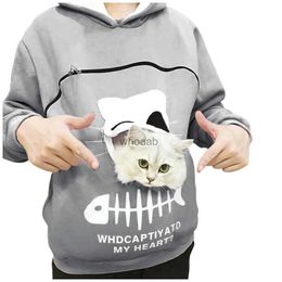 Women's Pullovers Cat Lovers Kangaroo Dog Pet Paw Pullovers Cuddle Pouch Pocket Animal Ear Hooded YQ230928