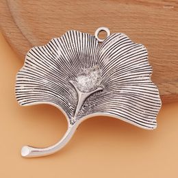 Pendant Necklaces 2pcs/Lot Tibetan Silver Large Ginkgo Leaf Charms Pendants For DIY Necklace Jewelry Making Findings Accessories