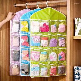 Storage Bags 16 Pockets Underwear Hanging Bag Clear Socks Bra Stationery Rack Sundries Sorting Saving Space Organiser