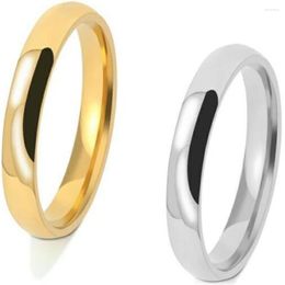 Wedding Rings Simple Titanium Steel Smooth Surface 4mm For Women Men Fashiong Silver Gold Colour Jewellery Wholesale Drop