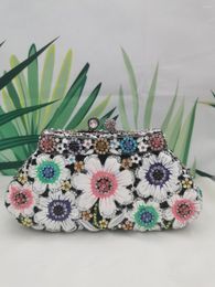Evening Bags XIYUAN White/Pink/Green/Red/Blue/Gold Crystal Bag Party Wedding Clutch Luxury Purses Clutches
