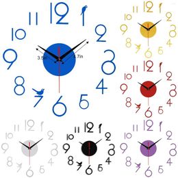 Wall Clocks Home Clock Silent Room Decor No Acrylic Frameless Living Battery For Office Digital Stickers