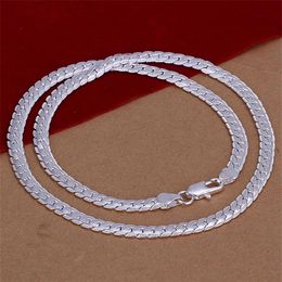 New arrival '5MM whole side necklace sterling silver plate necklace STSN130 whole fashion 925 silver Chains necklace fact221B