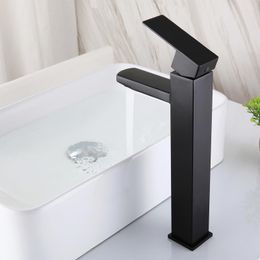 Bathroom Sink Faucets AZOS Matte Black Faucet Single Hole Tall Body Handle Basin Mixer Tap