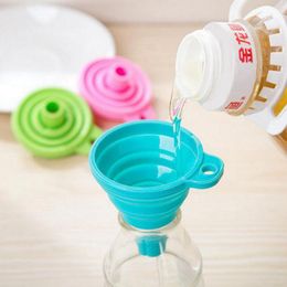 Silicone Foldable Funnel Mini Folding Collapsible Silicone Funnels Kitchen Tools