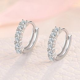 Hoop Earrings KOFSAC Simple Fashion Full Zircon Hoops Girl Ear Jewelry 925 Sterling Silver For Women Anniversary Accessories Gift