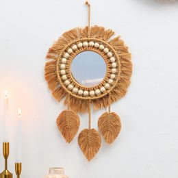 Tapestries Wall For Gifts Mirrors Boho Decorative Bedroom Home Baby Hanging Mirror Nursery Decoration Macrame Room Decor Living