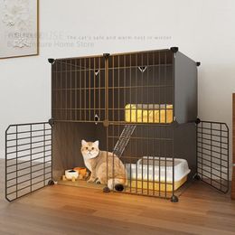 Cat Carriers Household Iron Cages Double-layer Bed Pet Products Large Dog House Outdoor Indoor Villa Warm Cage E L